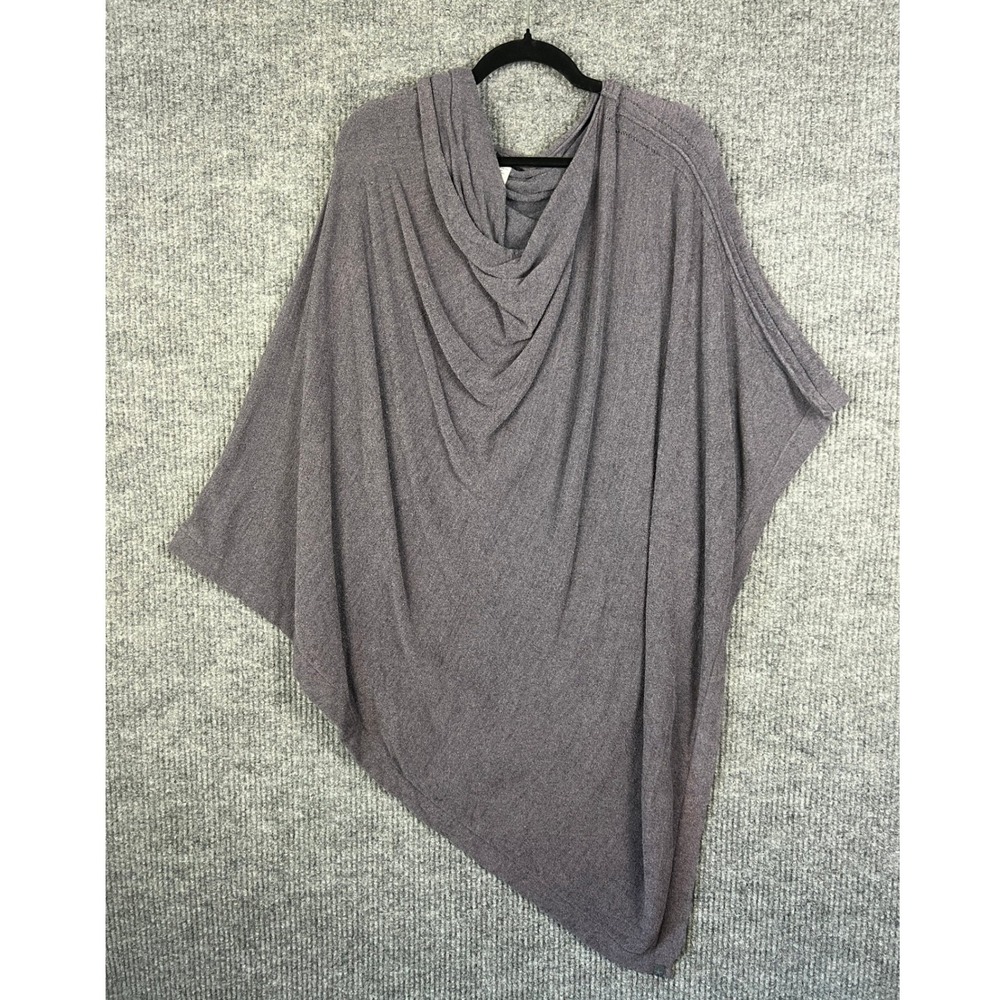 Barefoot Dreams CozyChic Ultra Lite Poncho Purple Gray One Size Plus 923 Wrap